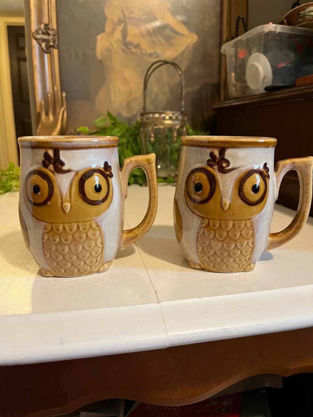 OWL CUPS MUGS - Set Of (2) - Brand new - NO CHIPS OR CRACKS - Bed Bath Beyond